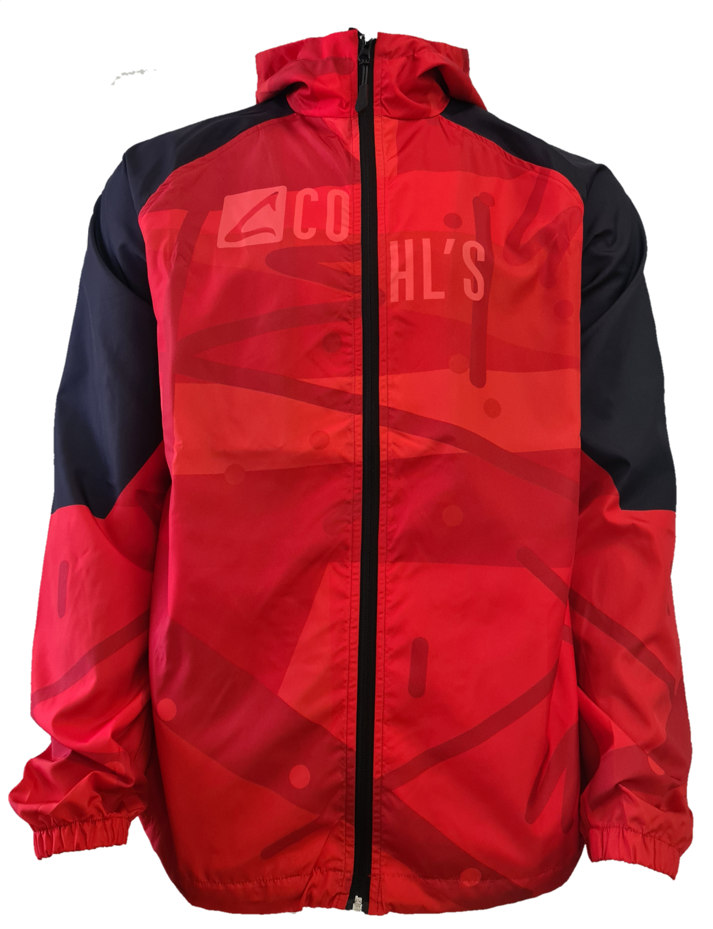 Red Windbreaker Geo Jacket for Men - C272014