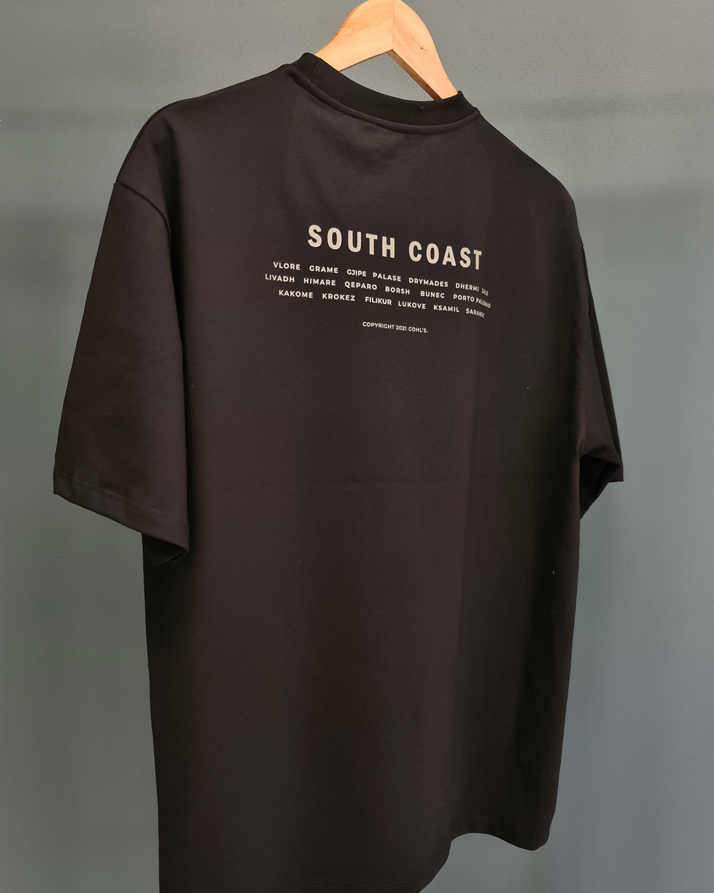 "South Coast" Black T-shirt - C241025