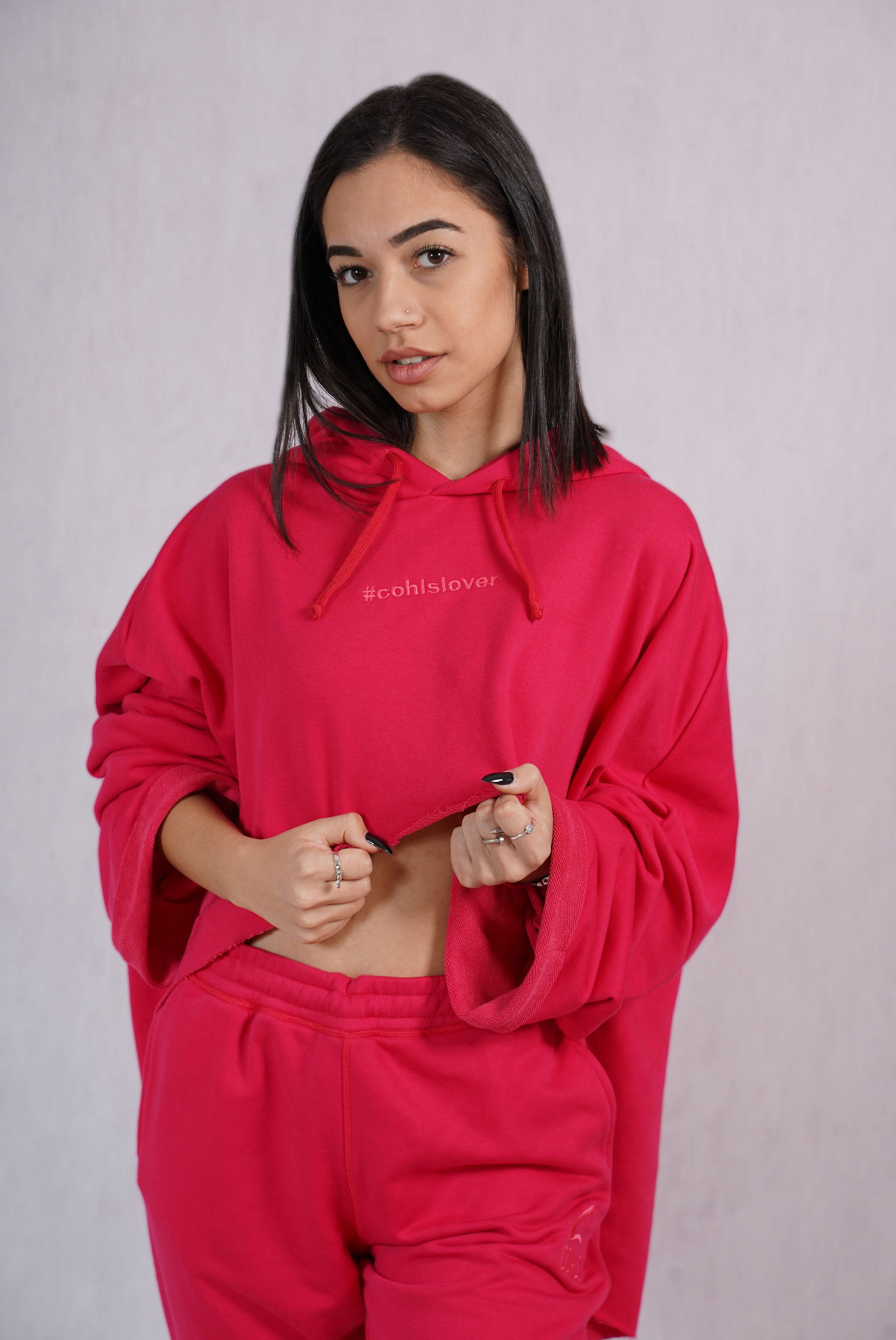 Crop Hoodie Pink - C162014