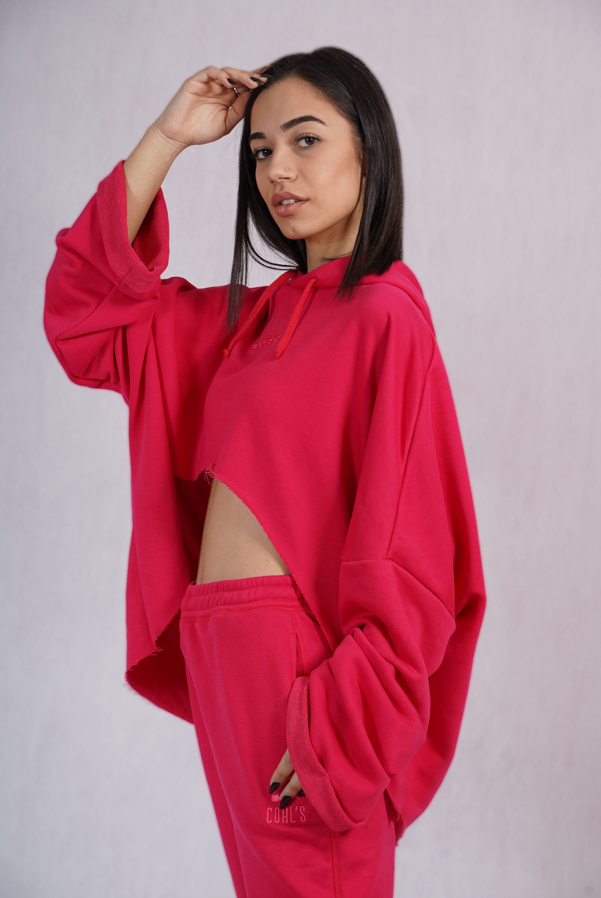 Crop Hoodie Pink - C162014