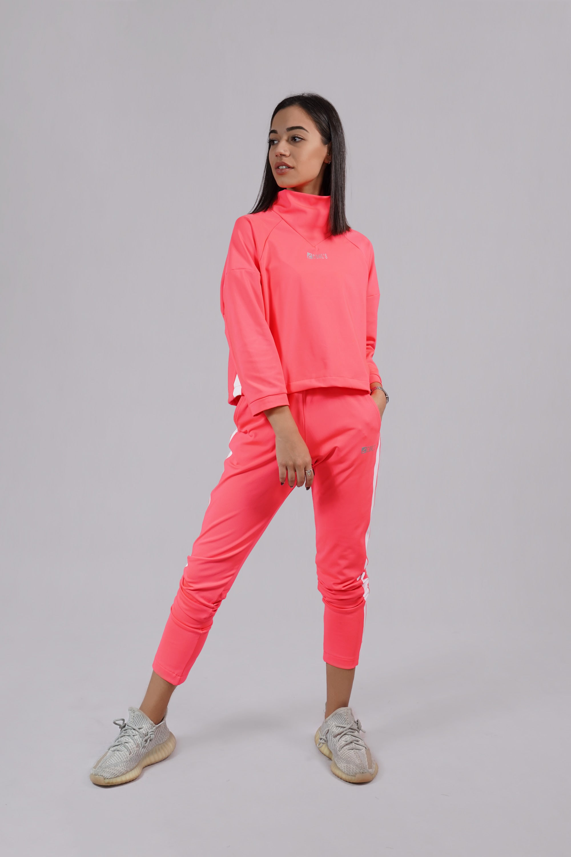 Sweatpants Pink with White Stripes-C112021