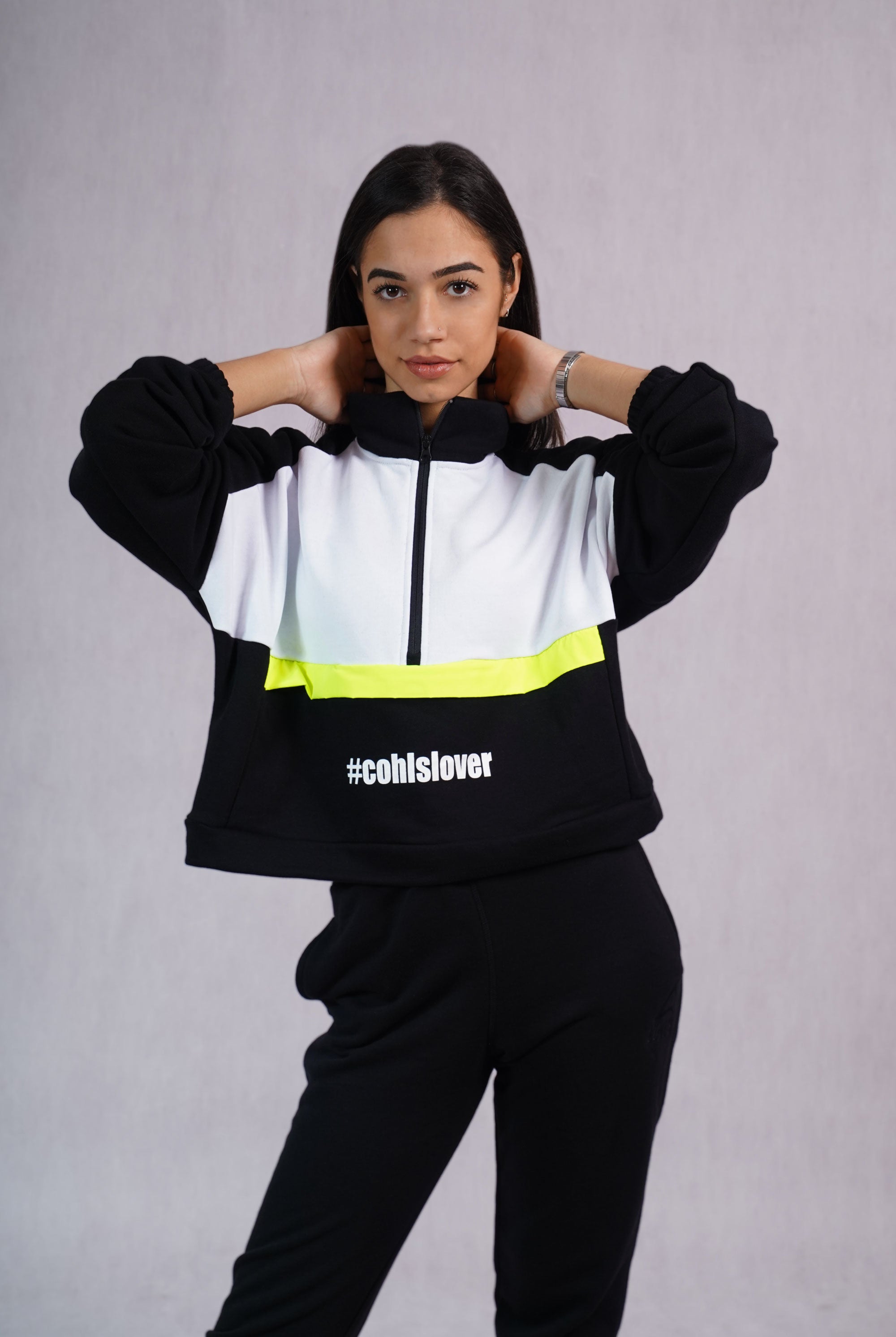 Black Neon Cargo Style Sweatshirt