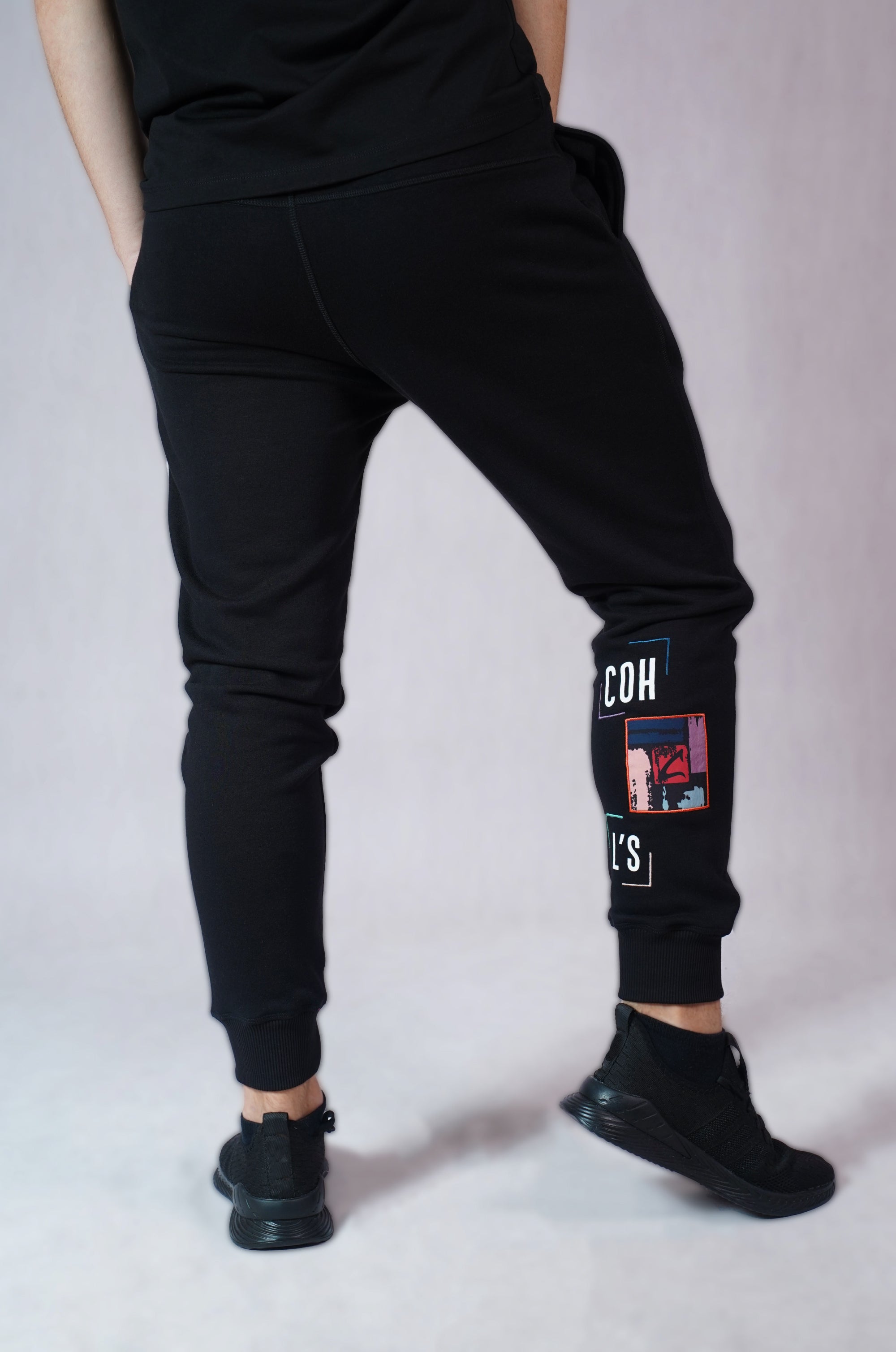 Black Paint Sweatpants for Men - C212012