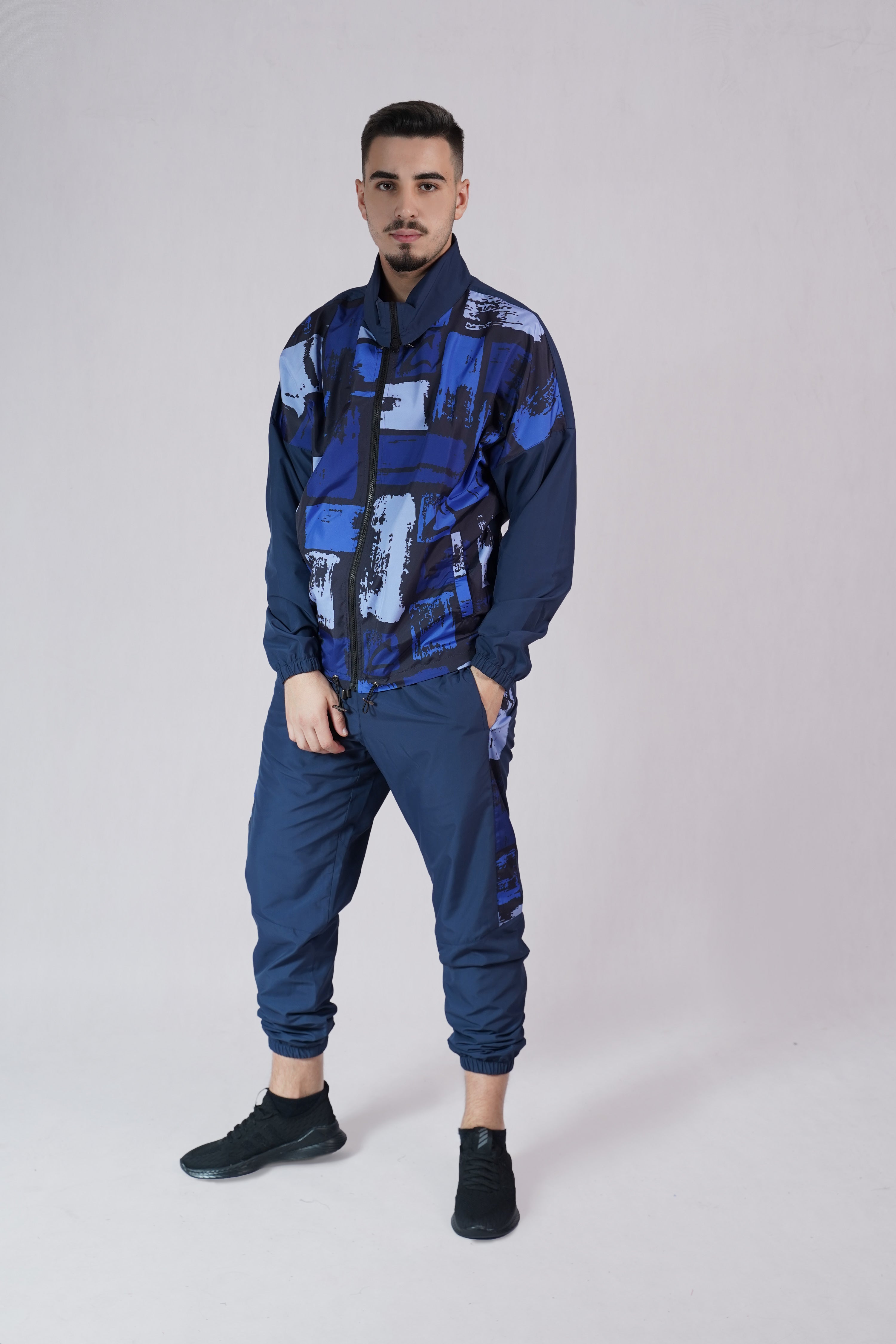 Windbreaker Jacket for Men Blue Paint - C271001