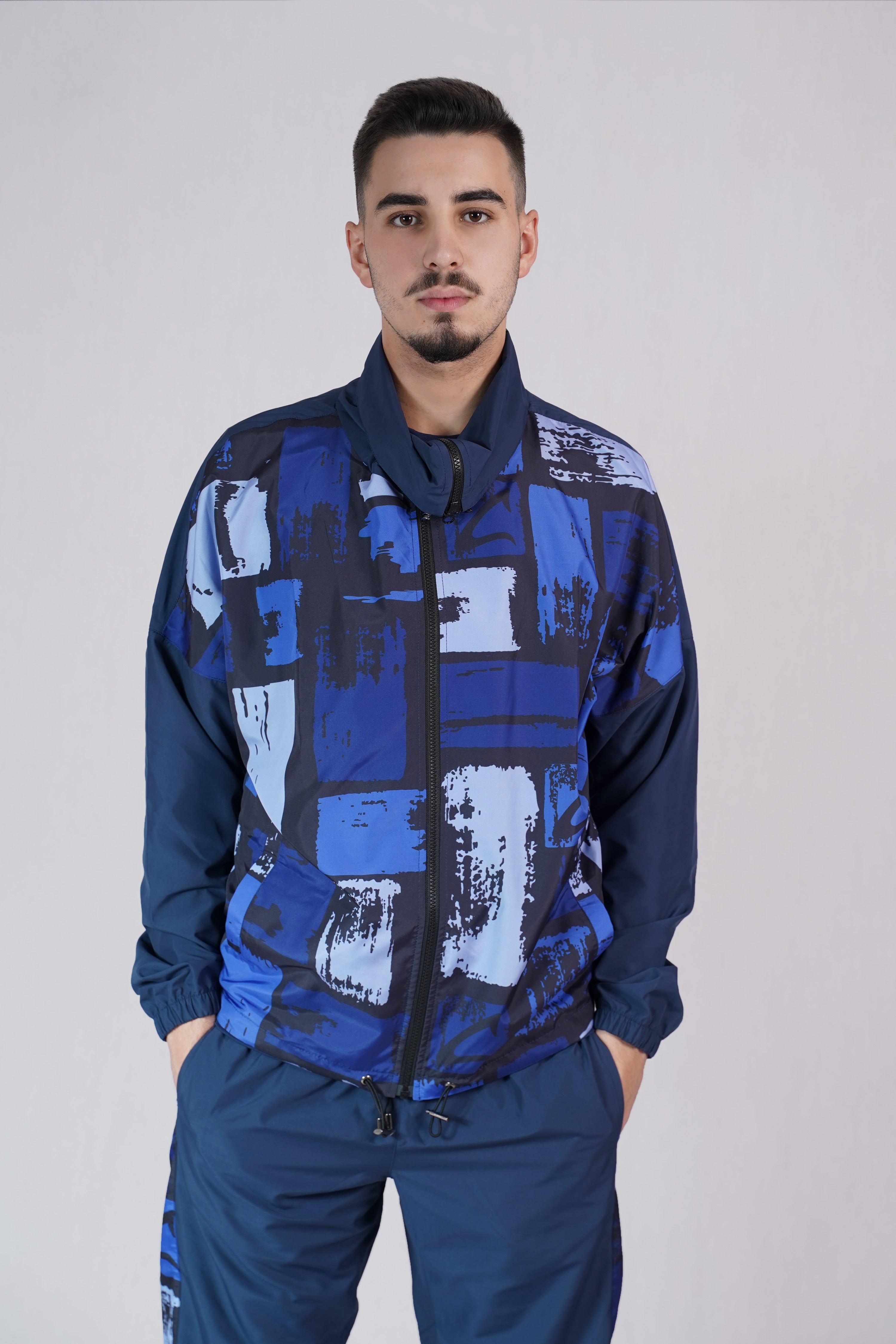 Windbreaker Jacket for Men Blue Paint - C271001