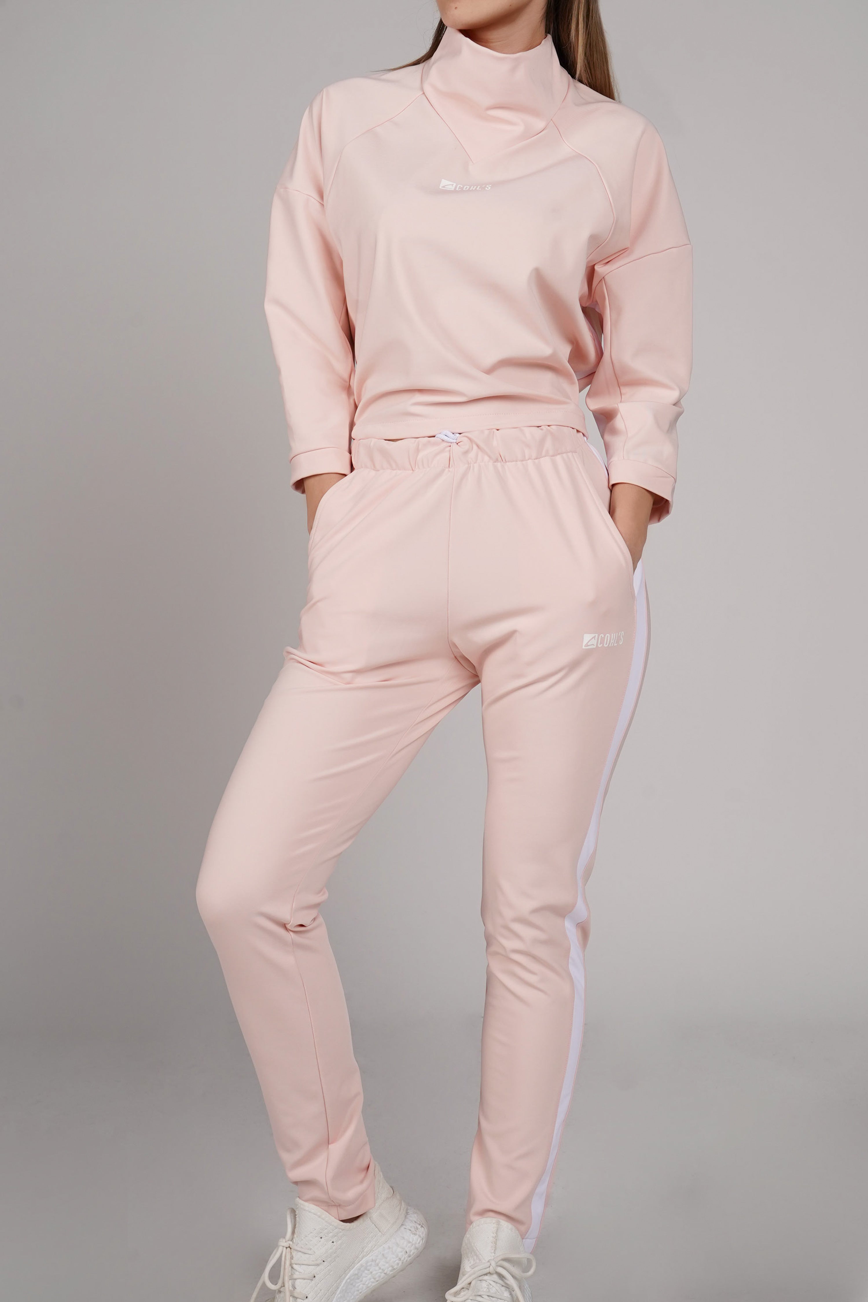 Sweatpants Rose Powder with White Stripes- C112021