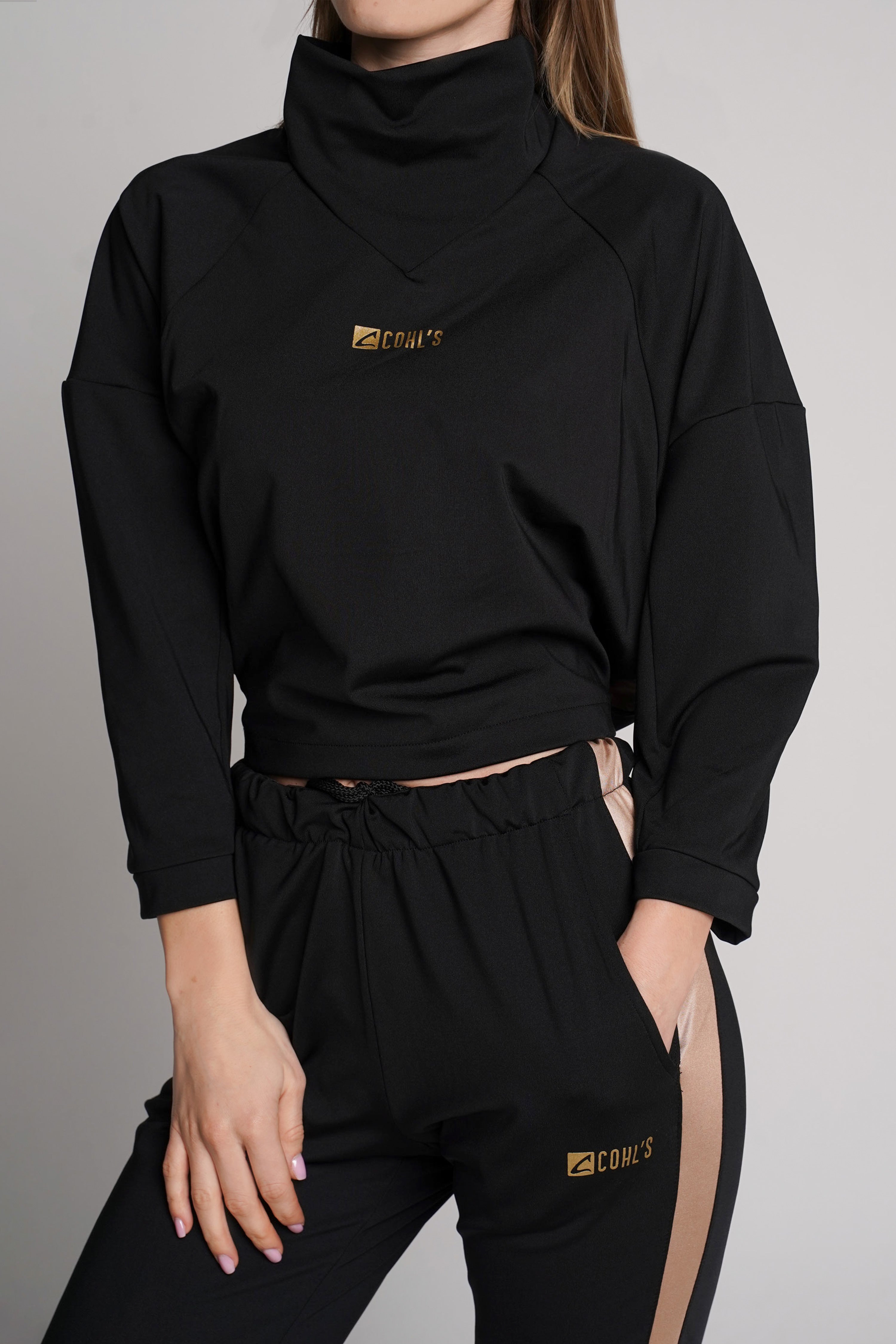 Sweatshirt Black with Gold Stripes-C143010